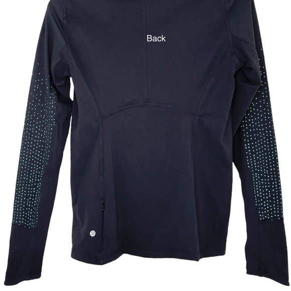 Lululemon Boatneck Top Long Sleeve Top Black with Green Dots On Sleeve Sz 10 - Picture 7 of 12